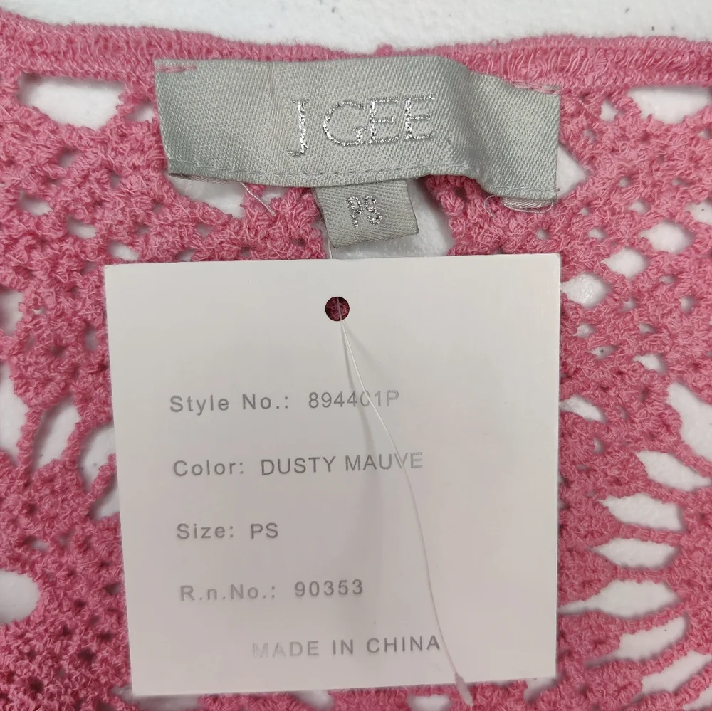 NWT J Gee Dusty mauve maxi dress with crochet top size ps - Picture 4 of 4